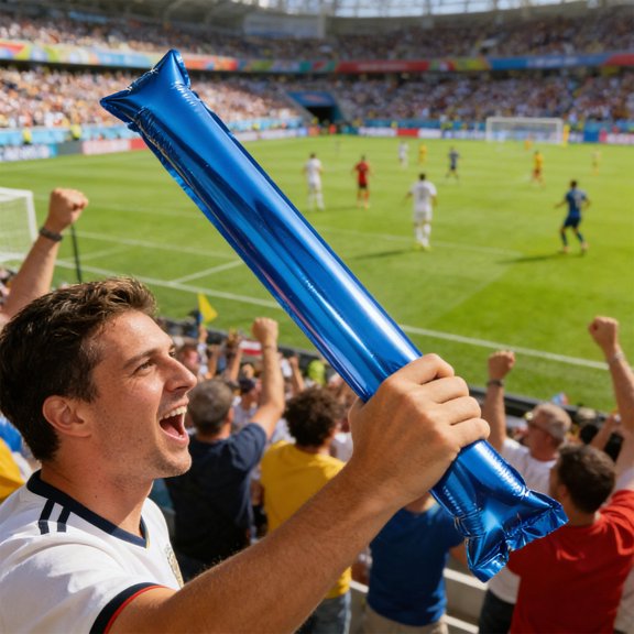 LOLIPPYY 32Pcs Blue Inflatable Game Hand Clappers Loud Noise Makers for Cheerleading Competitions