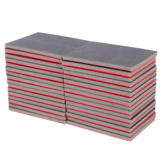 LOLIPPYY 32Pcs Durable Foam Sanding Pads for Wood Metal Drywall with Fine Grit and Comfortable Grip