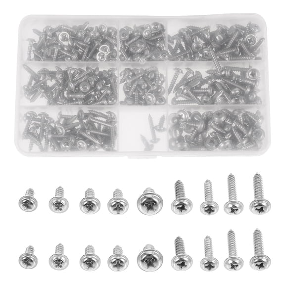 LOLIPPYY 340Pcs Sturdy Stainless Steel Threaded Screws for Practical Home Use and Furniture Repair