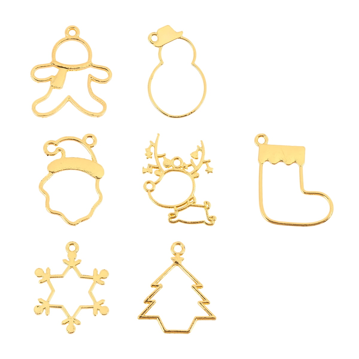 LOLIPPYY 35-Piece Epoxy Resin Molds Set with Alloy Christmas Ornament Molds for Handmade Golden Gift Creations