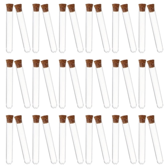 LOLIPPYY 36 Pcs Clear Plastic Tubes with Caps for Experiment and Candy Storage Transparent Design