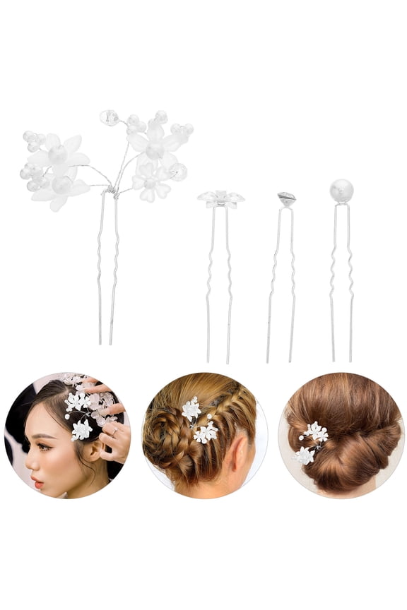36Pcs Wedding Bridal Hairpins Rhinestone Flower U Shape Hair Clips for Prom