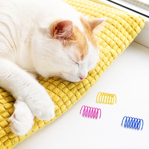 LOLIPPYY 36pcs Cat Exercise Toy Plastic Springs for Indoor Cats