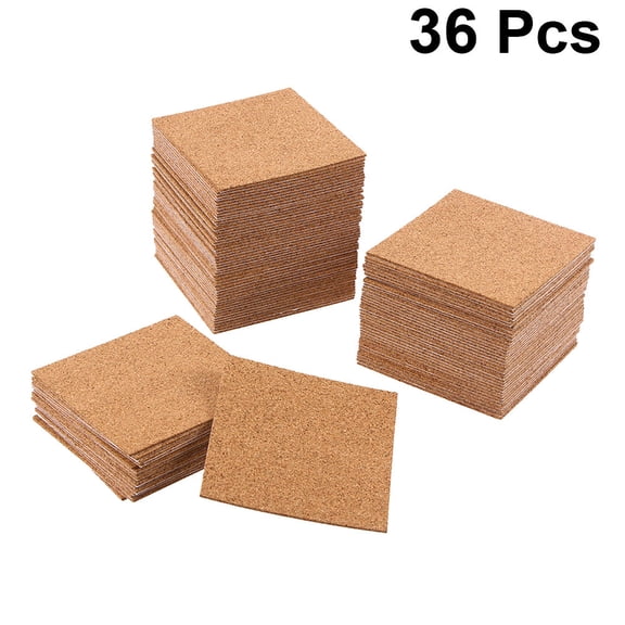 LOLIPPYY 36pcs Self-adhesive Cork Pads Chocolate Wood for DIY Crafts Supplies Home Use
