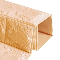 LOLIPPYY 3D Brick Wall Panels Adhesive Wallpaper for Bedroom Living Room Kitchen Decor, 60 x 60cm, Cracker Khaki Brick Background