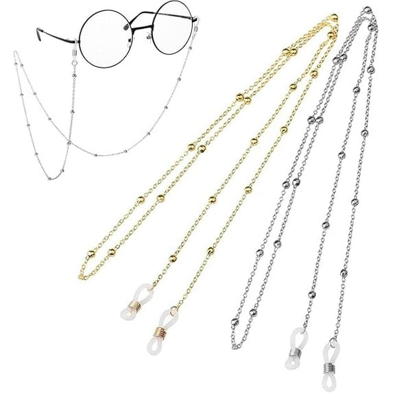 LOLIPPYY 3PCS Glasses Beaded Lanyard: Eyeglass Chains String Holder Glasses Strap Eyewear Cord Lanyard for Women and Girls Sunglasses