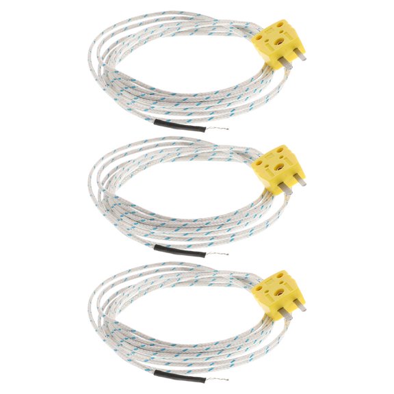LOLIPPYY 3PCS K Type Thermocouple Probes for Efficient Measuring in Metal Smelting with Glass Fiber