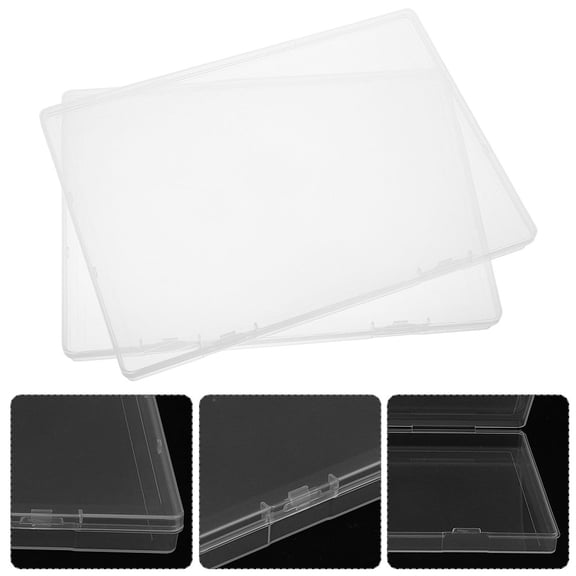LOLIPPYY 3PCS Portable File Box Transparent PP Document Protection For Important Documents Storage Organization