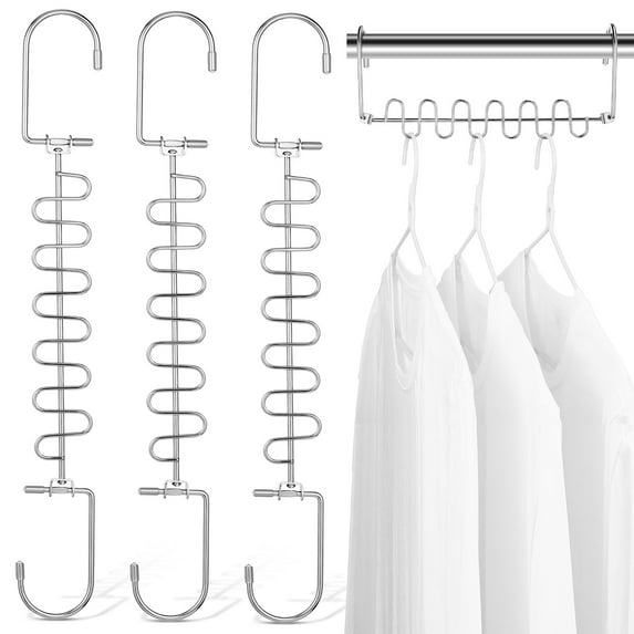 LOLIPPYY 3-Pack Heavy Duty Iron Clothes Rack with Coat Hooks for Storage and Organization