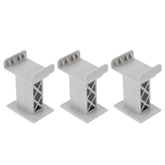 LOLIPPYY 3Pack Train Bridge Pier Track for Games Scene Building Grey Plastic