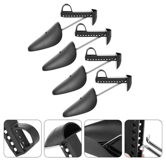 LOLIPPYY 3Pairs Black Adjustable Shoe Keepers Tool for Sneakers and Flats Shaping