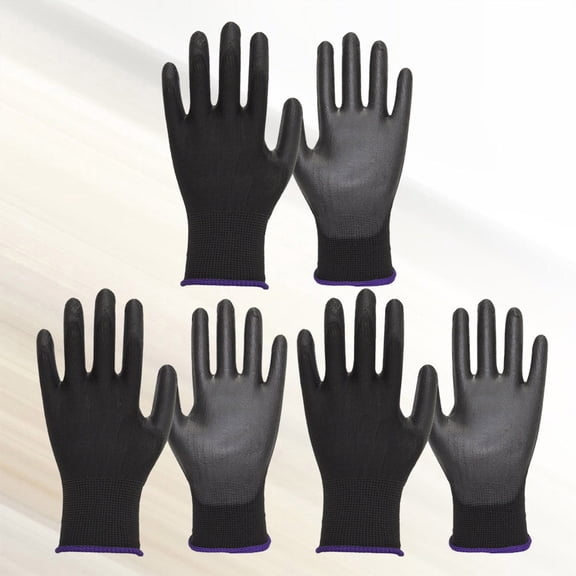LOLIPPYY 3 Pairs Black Work Gloves, and Wear-Resistant Protective Gloves for Both Indoor and Outdoor Tasks