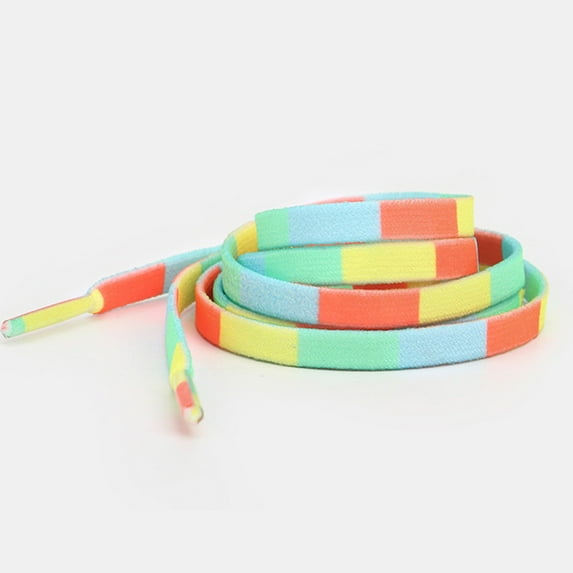 LOLIPPYY 3 Pairs Multi-Color Flat Shoe Laces Stretchy Fashion Shoe Strings for Casual Sneakers and Everyday Footwear