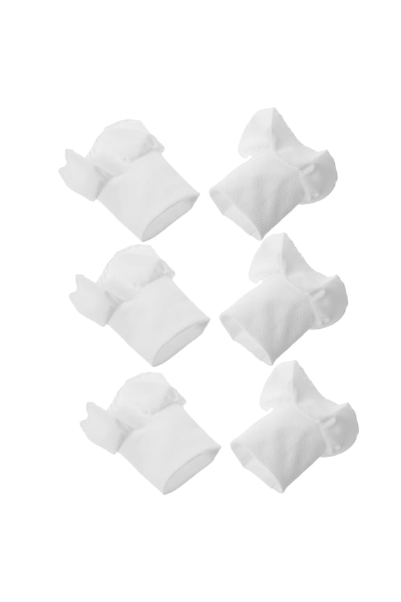 3 Pairs White Elastic Seamless Rib Knit Cuffs Replacement for Jacket Sleeves, Tube Knit Ribbing