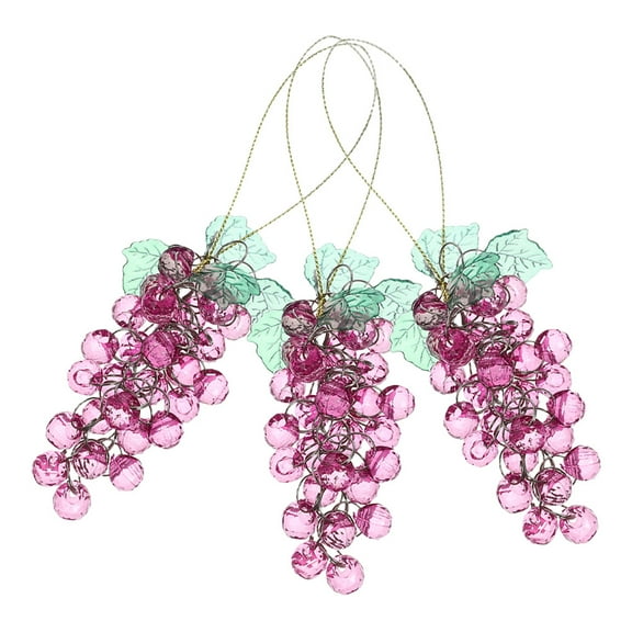LOLIPPYY 3Pcs Acrylic Purple Grape Cluster Decorations for Wedding Party Home Window Wall Hanging Ornament