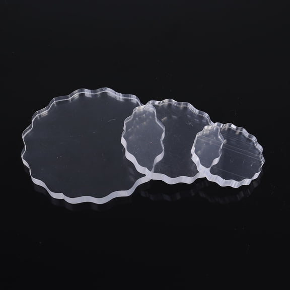 LOLIPPYY 3Pcs Acrylic Stamping Block Set for Precise Craft Stamping with Easy Grip Design