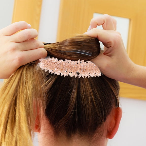 LOLIPPYY 3Pcs Assorted Color Hair Bun Maker with Premium Crystal Material for Stylish Hair Buns