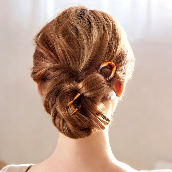 LOLIPPYY 3Pcs Assorted Color Hair Forks French Hairpins Strong Hair Bun Sticks for Elegant Updo