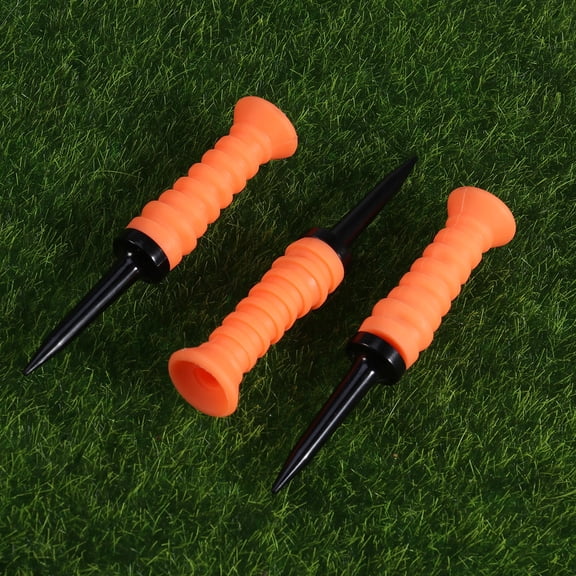 LOLIPPYY 3Pcs Automatic Reset Golf Tee in Orange for Golf Lovers 8x1x1cm