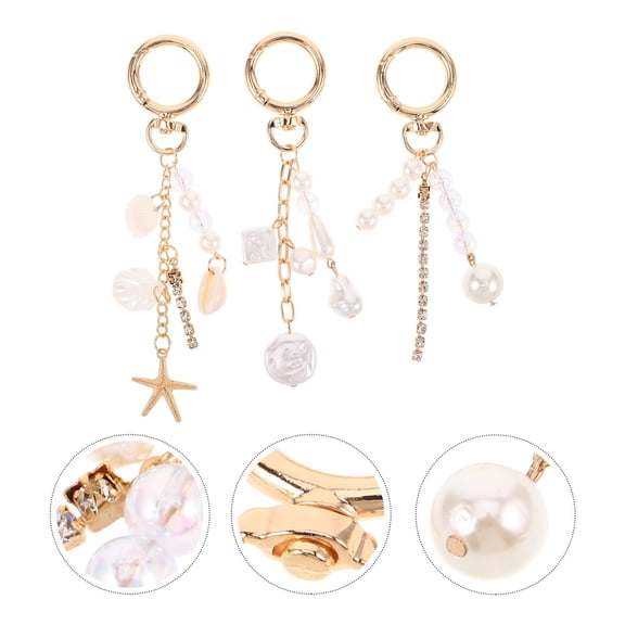 LOLIPPYY 3Pcs Beach Phone Charm Mobile Phone Strap with Fashionable Seashell Design for Decoration