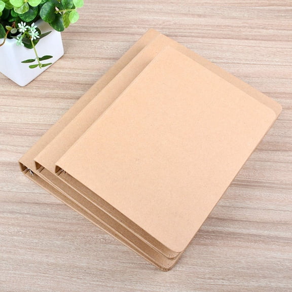 LOLIPPYY 3-Pack A5 Kraft Paper Binder Notebook Covers with Iron Material, Sturdy Design for Everyday Use and Office Supplies