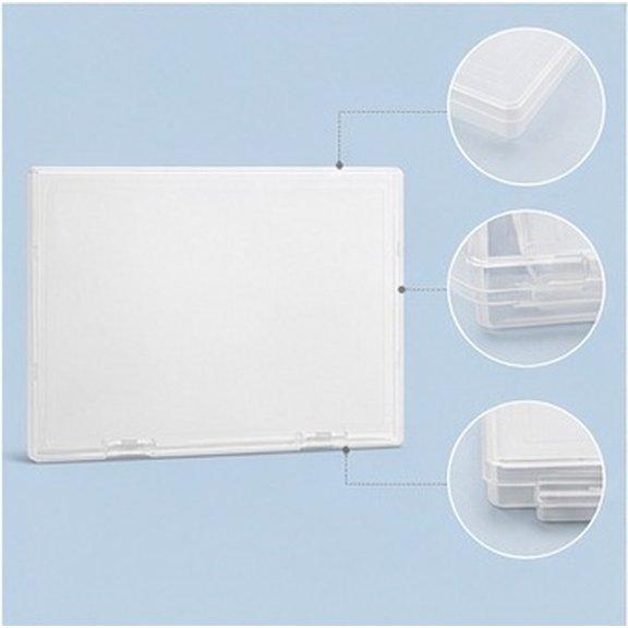 LOLIPPYY 3Pcs Birth Certificate Document Organizer Clear Plastic Box For Parents Portable Carry