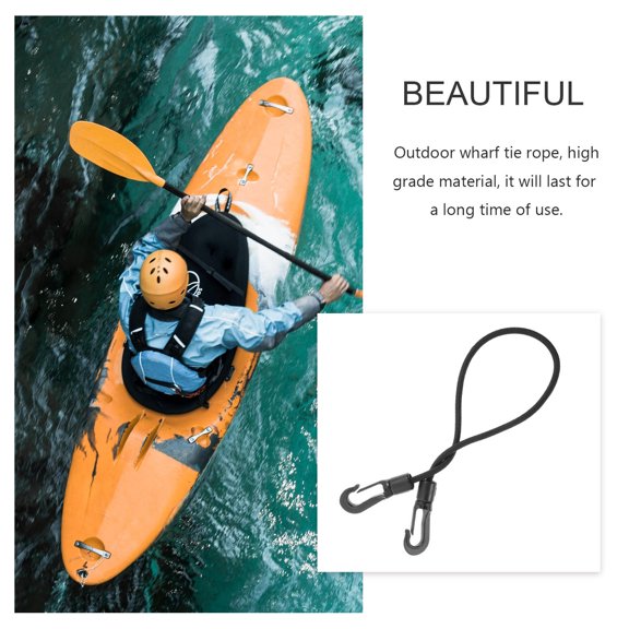 LOLIPPYY 3-Pack Heavy Duty Black Sailboat Rope with Strong Hook for Outdoor Boat Docking and Secure Mooring Use