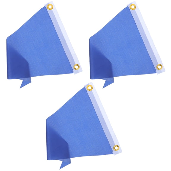 LOLIPPYY 3Pcs Blue Nautical Triangle Pennant Flag for Watercraft High Visibility Marine Signaling