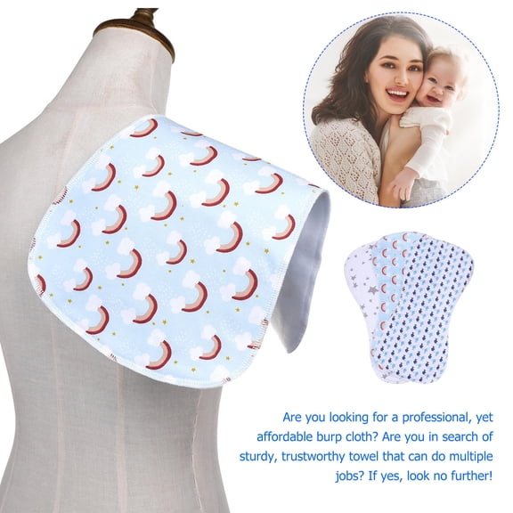 LOLIPPYY 3Pcs Burp Cloths Baby Cotton Rectangular Design Assorted Color Daily Use