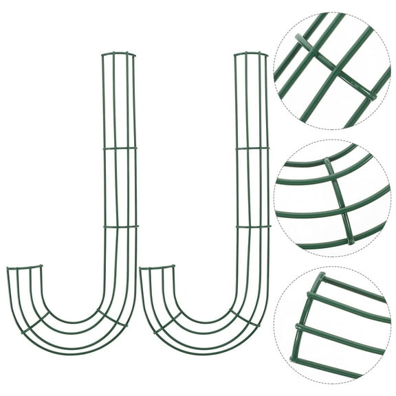 LOLIPPYY 3Pcs Candy Cane Frame Metal Wreath Wire for Diy Floral Arrangement Home