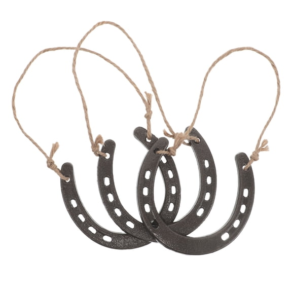 LOLIPPYY 3Pcs Cast Iron Horseshoe Wall Sign Grey Rustic Western Horseshoe Decor for Housewarming and Wedding