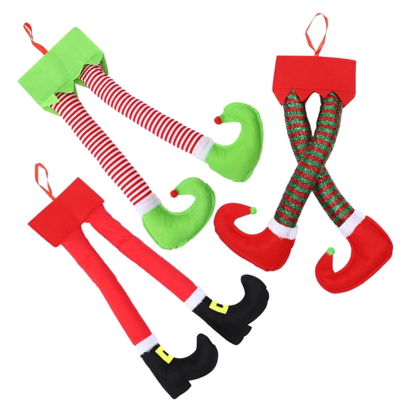 LOLIPPYY 3Pcs Christmas Elf Legs Decor Hanging Ornaments for Tree Trunk Car Window Holiday Display