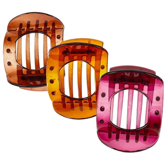 LOLIPPYY 3Pcs Convenient Hair Claw Clips with Inner Teeth Perfect for Curly Or Straight Hair