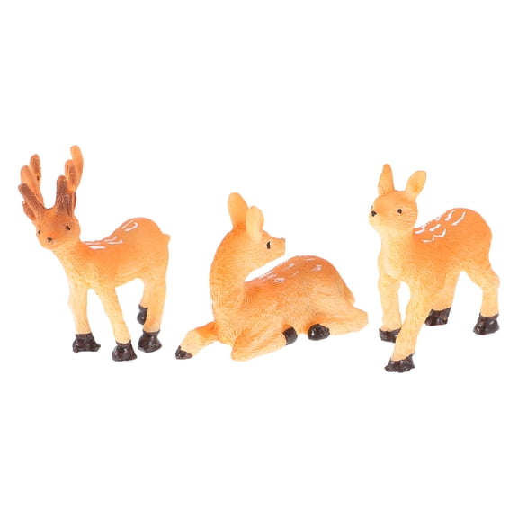 LOLIPPYY 3Pcs Deer Family Figurines Resin Multi Home Decor Compact Design for Holiday Decors