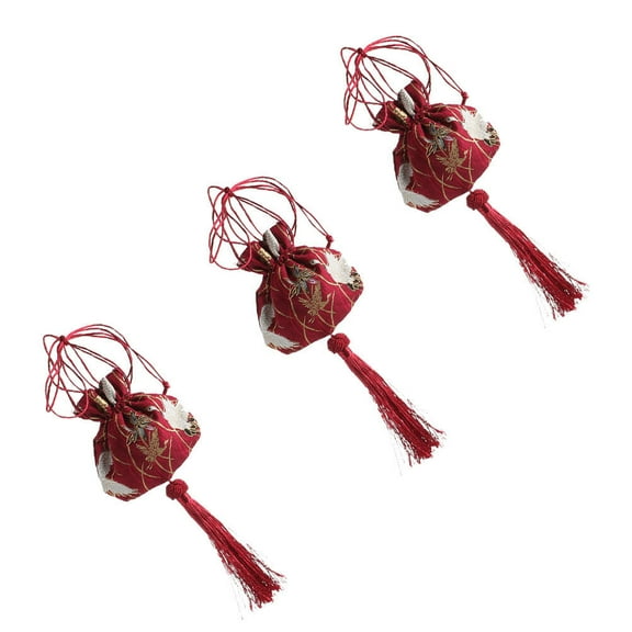 LOLIPPYY Chinese Decorative Sachet Bag, Red Cotton, Lightweight and , 3Pcs