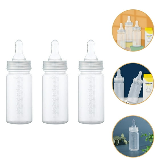 LOLIPPYY Set of 3 Disposable Transparent Baby Nursing Bottles for Home and Hospital Feeding Use