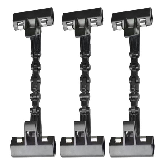 LOLIPPYY 3Pcs Dual Head Adjustable Drawing Clip Black Swivel Clamp for Drawing Boards and Posters