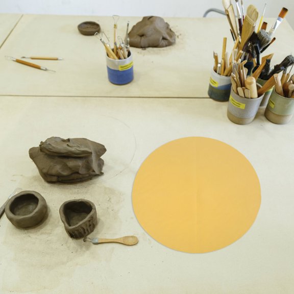 LOLIPPYY 3Pcs Durable Reusable Yellow Pottery Wheel Mat for Clay Throwing with Enhanced Control