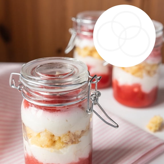 LOLIPPYY 3Pcs Elastic Silicone Rings for Bottle Sealing Transparent Reusable Bottle Accessories