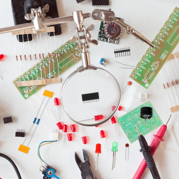 LOLIPPYY 3-Piece Electronics Practice Kit with NE555 Astable Multivibrator Board and Dual LED Flashing Circuit Set