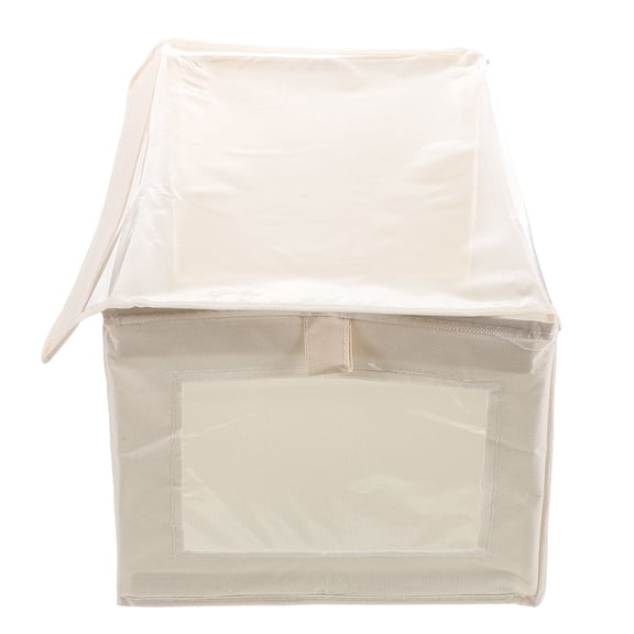 LOLIPPYY 3Pcs Fabric Storage Boxes Beige Oxford Cloth Foldable Clothing Organizer for Car and Home