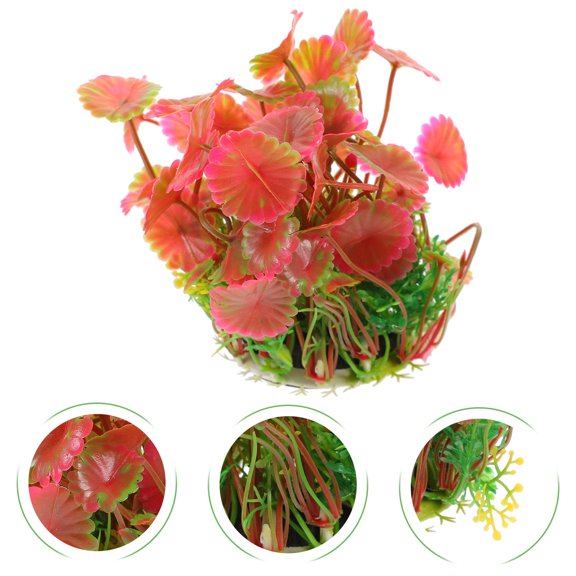 LOLIPPYY 3Pcs Fish Tank Decor Plant Realistic Simulation Plastic Safe for Fish