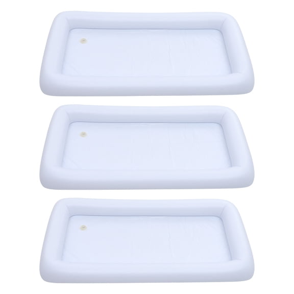LOLIPPYY 3Pcs Floating Tray Table Inflatable Drinks Holder PVC White Quick Inflation for Beach