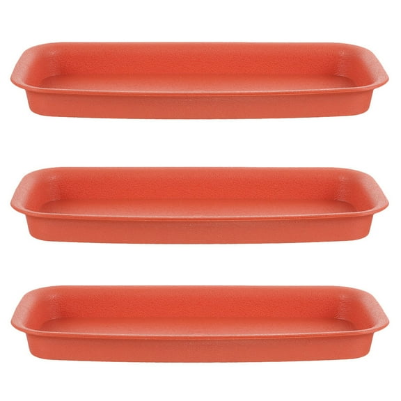 LOLIPPYY 3Pcs Flower Pot Tray Red Rectangular Plastic Prevent Water Leakage Indoor Plant Care