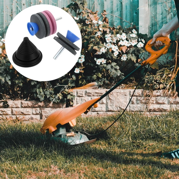LOLIPPYY 3Pcs Garden Shaping Tool Lawnmower Blades Sharpener Durable Polishing Wheel Set