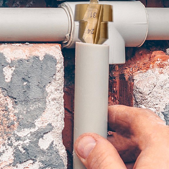 LOLIPPYY 3-Piece Golden Hexagonal Handle PPR Drill Bit Set for Easy Pipeline Repair, Installation & Maintenance