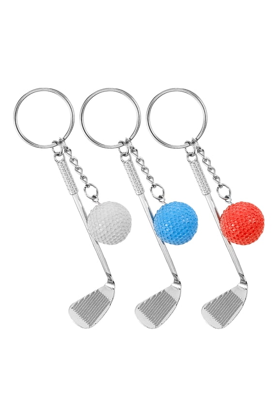 3-Pack Golf Keychains Metal Key Sports-Themed Decorative Gift for Keys, Bags, and Outdoor Enthusiasts