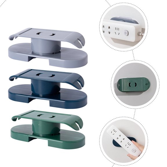 LOLIPPYY 3Pcs Green Abs Power Cord Organizer Cable Management Wall For Home And Office Use