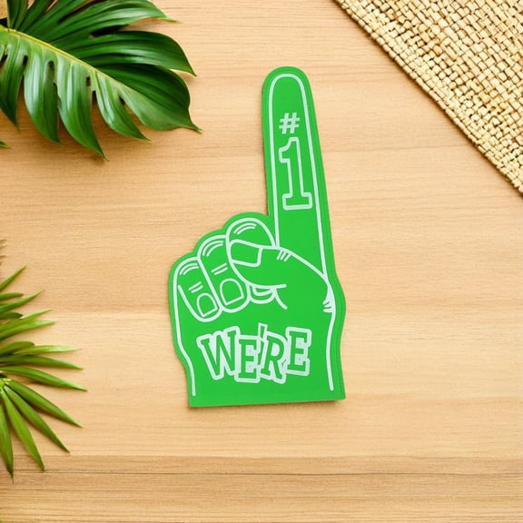 LOLIPPYY 3Pcs Green Foam Cheer Props Lightweight Eva Material Team Spirit Hand for Sports Events and Parties
