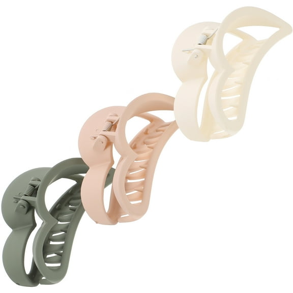 LOLIPPYY 3Pcs Hair Claw Clip Set Heart Shape Matte Finish for Women and Girls Party and Ceremony Accessories